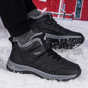 Conquer the Outdoors with Our Men's High-top Fleece-lined Warm Hiking Shoes