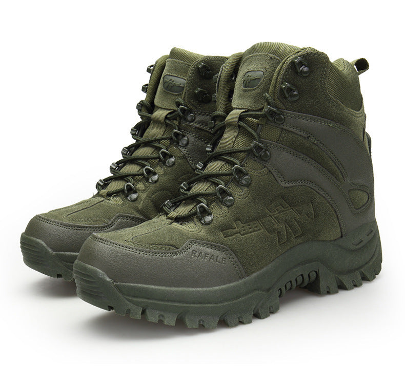 Discover the Ultimate Outdoor Companion: Men's Simple Sand Color High-top Hiking Boots