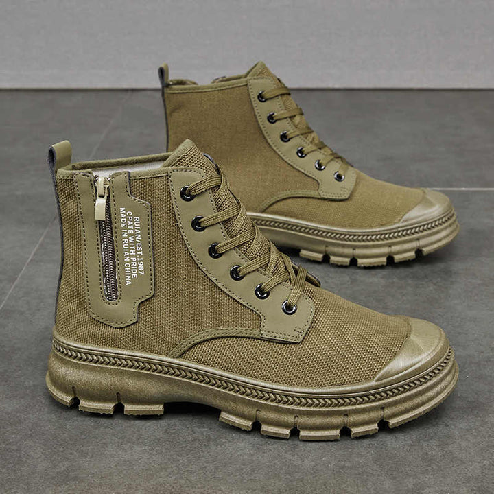Discover the Ultimate in Comfort and Durability with Men's Side Zipper High-top Thicker Work Shoes