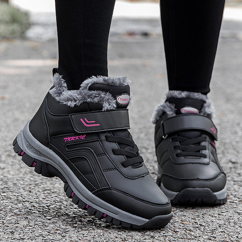 Discover the Comfort and Style of Men Warm Plush Velcro Hiking Shoes