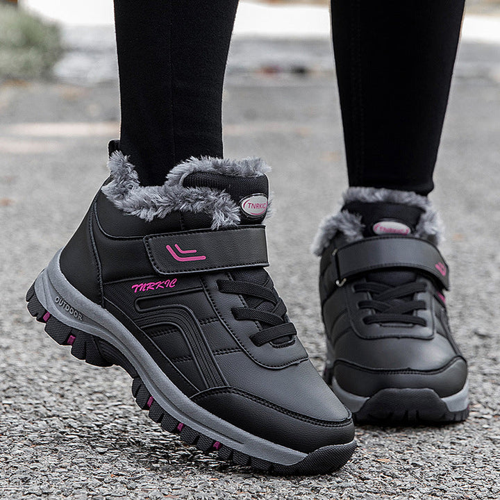 Discover the Comfort and Style of Men Warm Plush Velcro Hiking Shoes