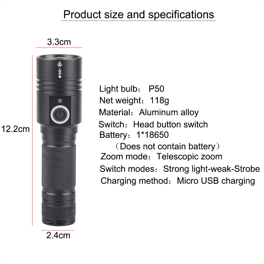 Outdoor Telescopic flashlight