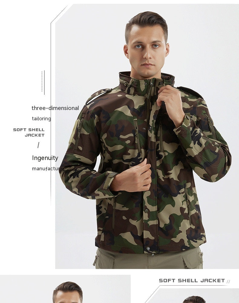 Men's Fleece Camouflage Soft Shell Jacket