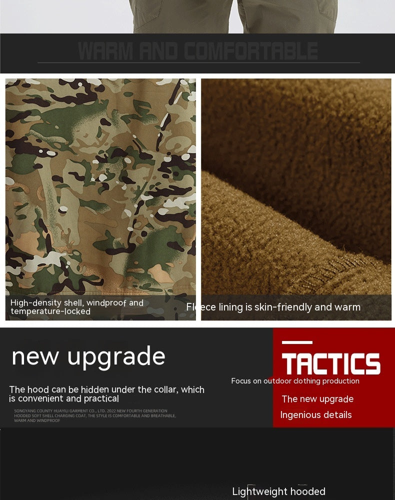 Men's Fleece Camouflage Soft Shell Jacket