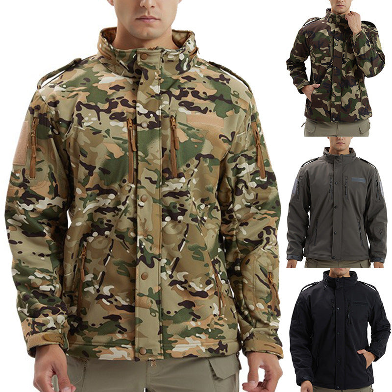 Men's Fleece Camouflage Soft Shell Jacket