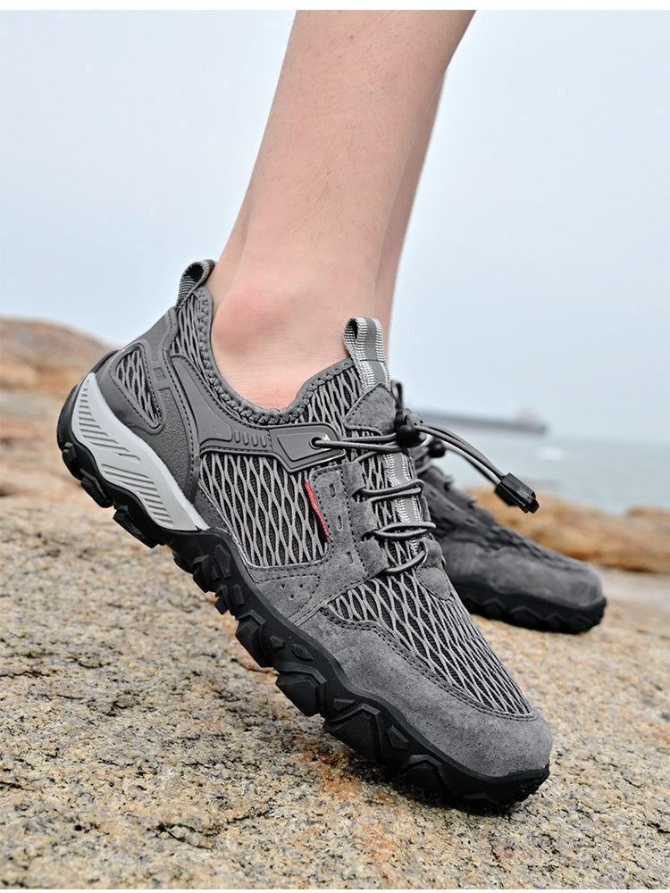 Men's Summer Leather Breathable Hiking Shoes