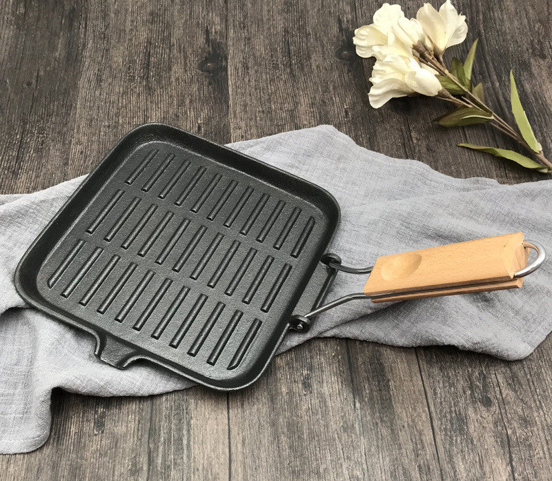 Camping Cookware Cast Iron Steak Skillet Pan
