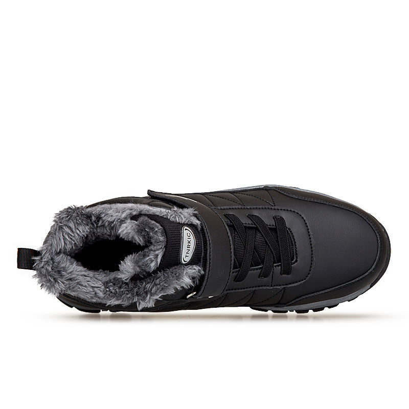 Men's High-top Fleece-lined Warm Hiking Shoes