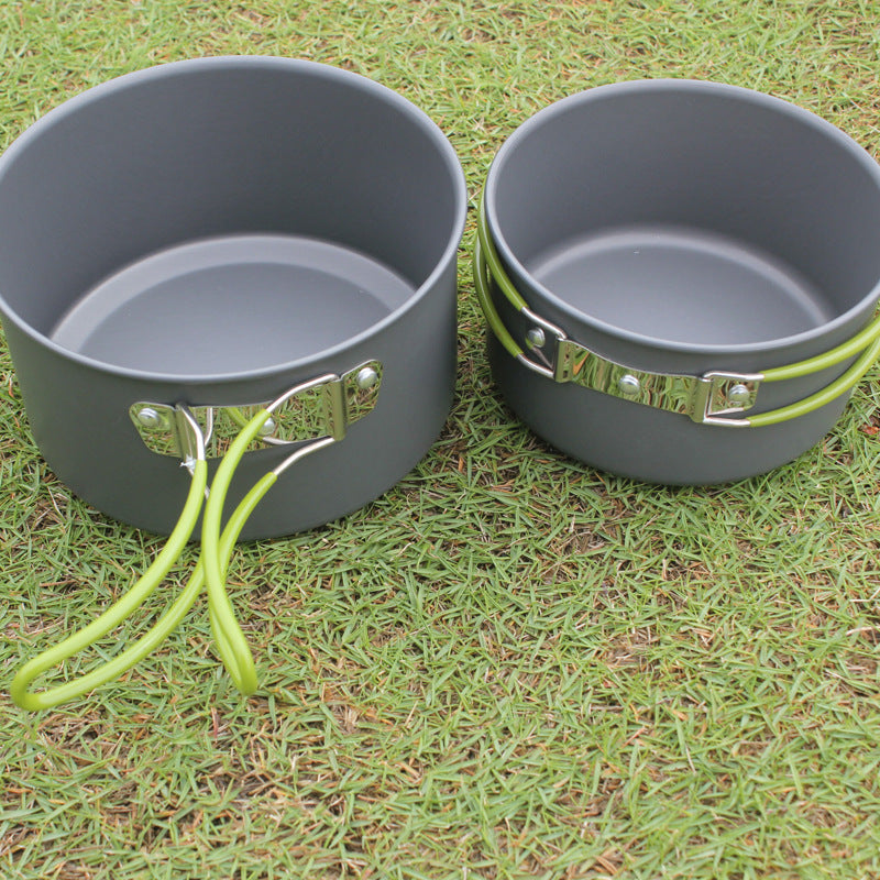 Outdoor Cookware Pan Pot Bowl Set for 2-3 Person