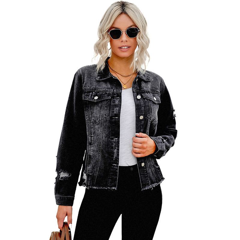 Washed Denim Jacket Women's Jacket