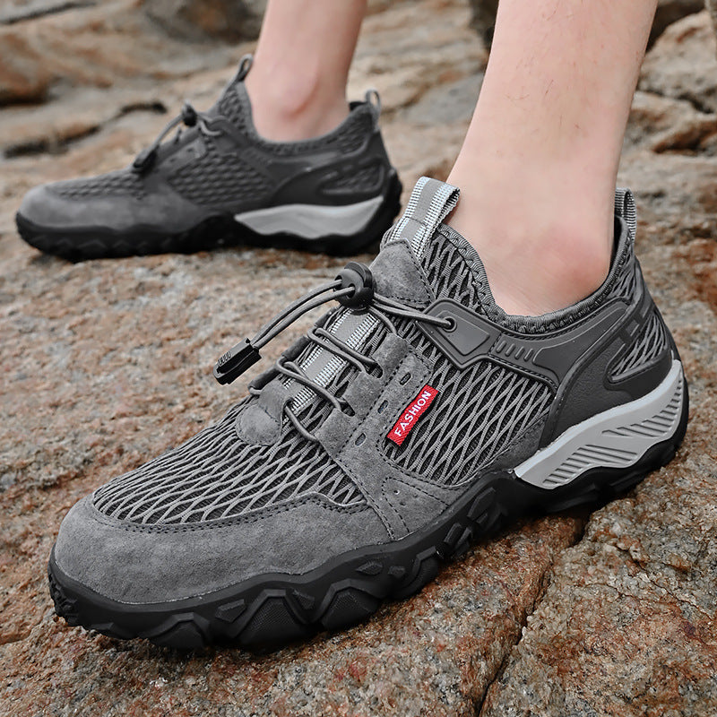 Men's Summer Leather Breathable Hiking Shoes