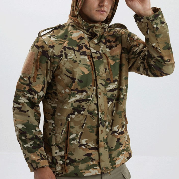 Men's Fleece Camouflage Soft Shell Jacket