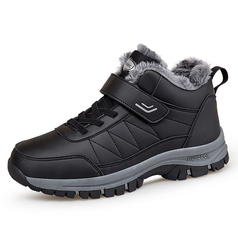 Men's High-top Fleece-lined Warm Hiking Shoes