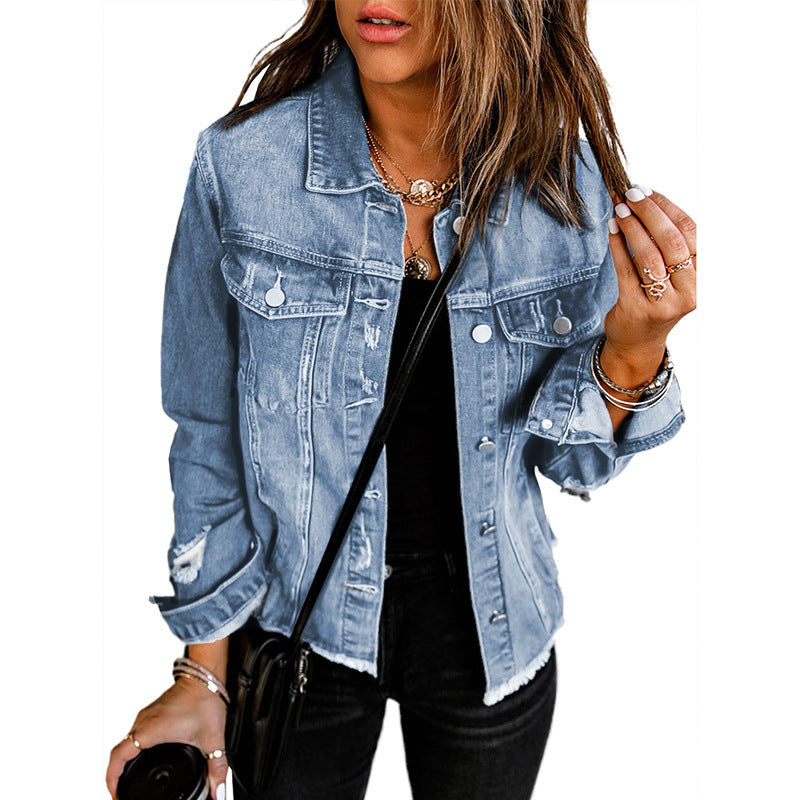 Washed Denim Jacket Women's Jacket