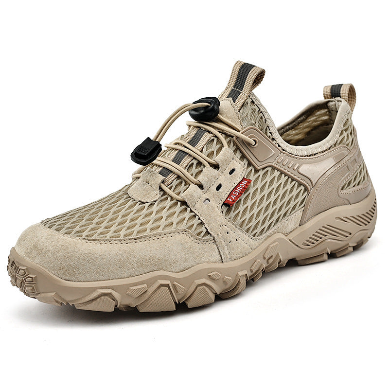 Men's Summer Leather Breathable Hiking Shoes
